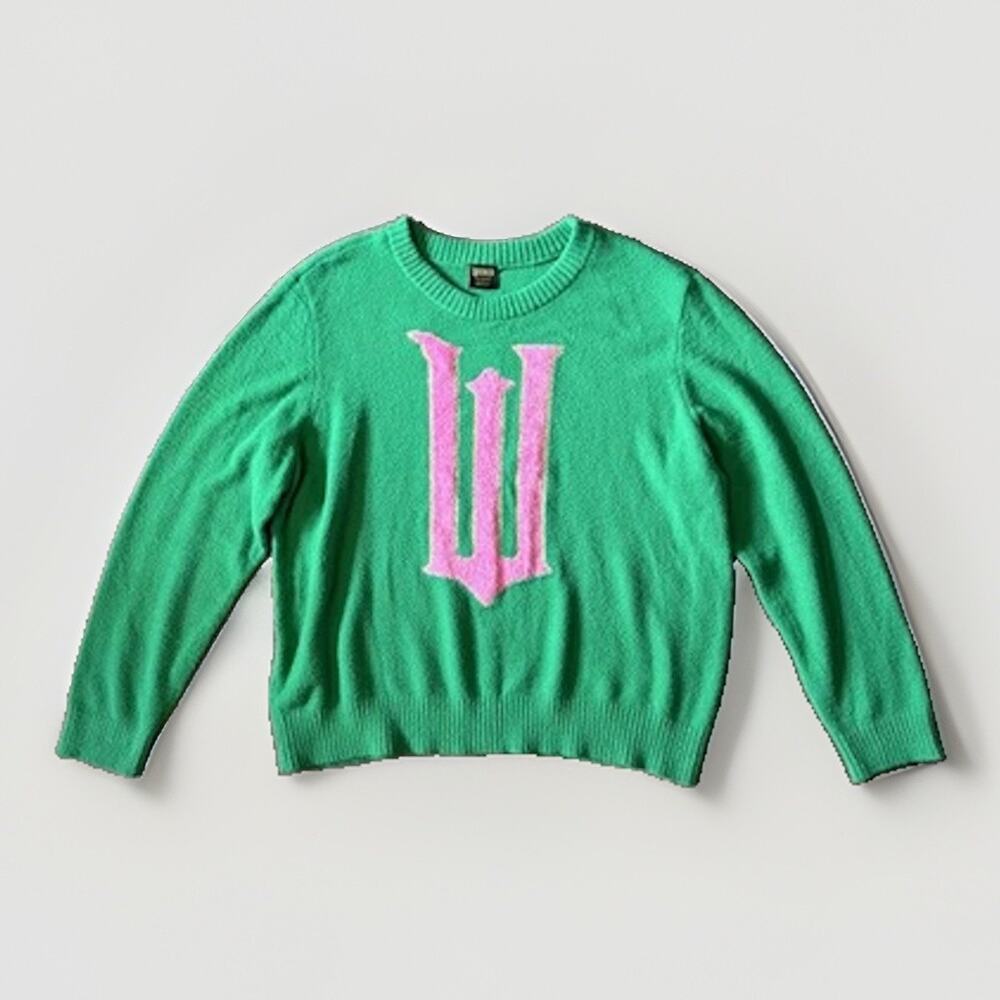 Wicked Paul Tazewell Sz XXL Sweater Green Pink W Universal Broadway Musical Cozy